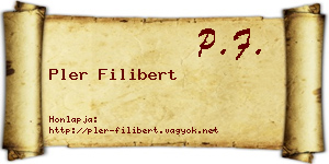 Pler Filibert névjegykártya